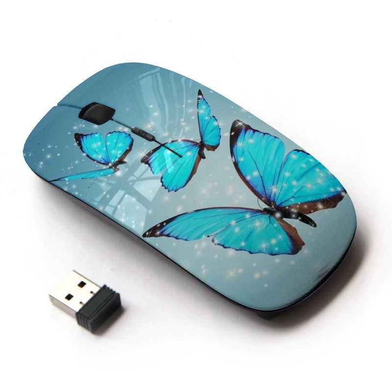 KOOLmouse [ Optical 2.4G Wireless Mouse [ Blue Sparkling Butterfly ] - Image 1
